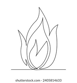 Vector continuous one line art of bonfires hand draw on white background illustration and minimal bonfire with firewood