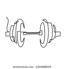 Vector continuous one line barbel illustration