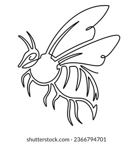 Vector continuous one line bee illustration
