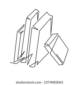 Vector continuous one line book illustration