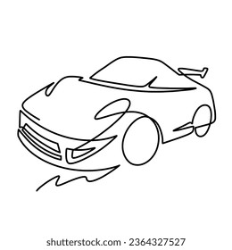 Vector continuous one line car illustration