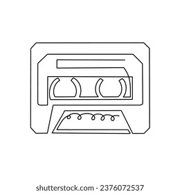 Vector continuous one line cassette illustration