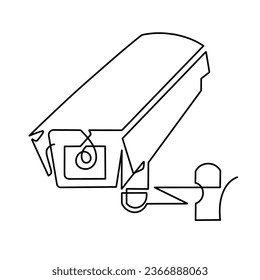 Vector continuous one line CCTV illustration