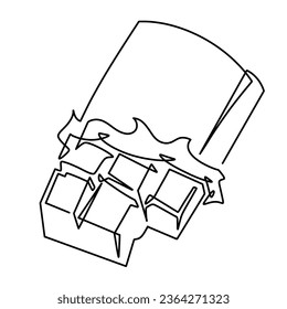 Vector continuous one line chocolate illustration