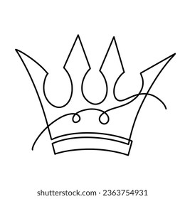 Vector continuous one line crown illustration