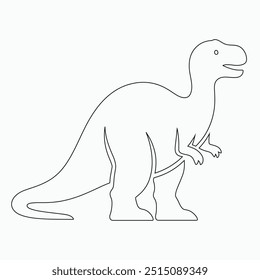 Vector continuous one line dinosaurs illustration. large animals in ancient times, Single continuous line drawing of animal for logo identity.