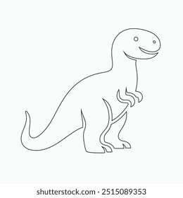 Vector continuous one line dinosaurs illustration. large animals in ancient times, Single continuous line drawing of animal for logo identity.