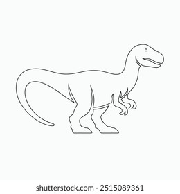 Vector continuous one line dinosaurs illustration. large animals in ancient times, Single continuous line drawing of animal for logo identity.