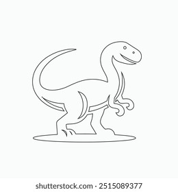 Vector continuous one line dinosaurs illustration. large animals in ancient times, Single continuous line drawing of animal for logo identity.