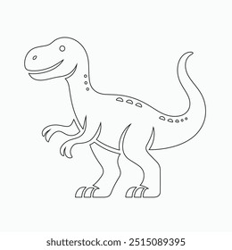 Vector continuous one line dinosaurs illustration. large animals in ancient times, Single continuous line drawing of animal for logo identity.