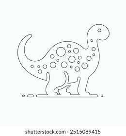 Vector continuous one line dinosaurs illustration. large animals in ancient times, Single continuous line drawing of animal for logo identity.