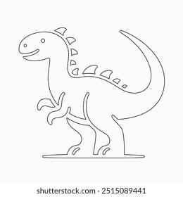 Vector continuous one line dinosaurs illustration. large animals in ancient times, Single continuous line drawing of animal for logo identity.