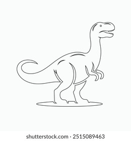 Vector continuous one line dinosaurs illustration. large animals in ancient times, Single continuous line drawing of animal for logo identity.