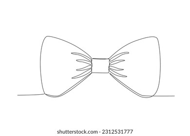 Vector continuous one line drawing of a christmas bow