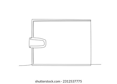 Vector continuous one line drawing of wallet with the money wallet line art drawing vector illustration