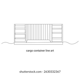 vector continuous one line drawing of opened container for cargo shipping  illustration