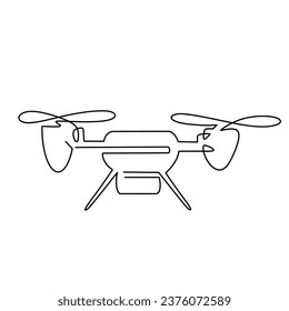 Vector continuous one line drone illustration