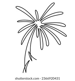 Vector continuous one line firework illustration