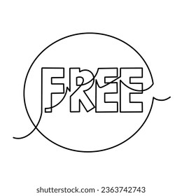 Vector continuous one line free illustration