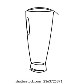 Vector continuous one line Glass illustration