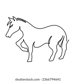 Vector continuous one line horse illustration