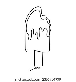 Vector continuous one line Ice Cream illustration