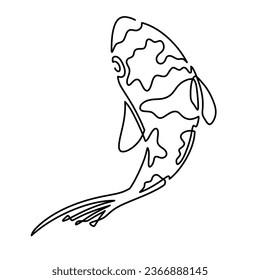 Vector continuous one line koi fish illustration