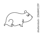 Vector continuous one line marmot illustration