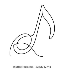 Vector continuous one line Music Note illustration