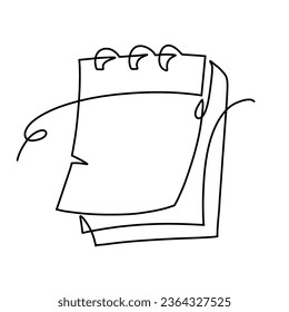 Vector continuous one line notepad illustration