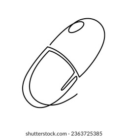 Vector continuous one line Pill illustration