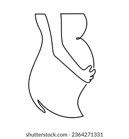 Vector continuous one line pregnant illustration