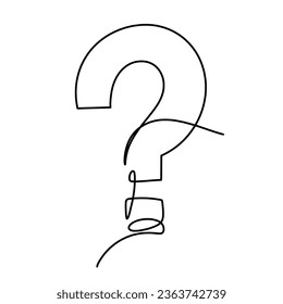 Vector continuous one line question mark illustration