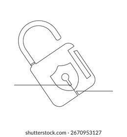 Vetor contínuo em uma linha imobiliário ícone de bloqueio conceito de segurança e proteção isolado no fundo branco