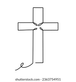 Vector continuous one line religion illustration