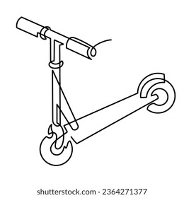 Vector continuous one line scooter illustration