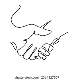 Vector continuous one line shake hand illustration
