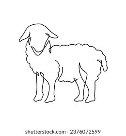 Vector continuous one line sheep illustration