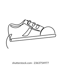 Vector continuous one line shoe illustration