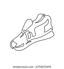 Vector continuous one line shoe illustration