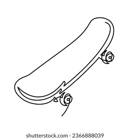 Ilustración continua de una línea de patineta