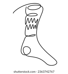Vector continuous one line Sock illustration