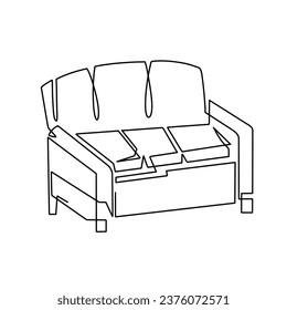 Vector continuous one line sofa illustration