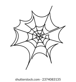 Vector continuous one line Spider web illustration