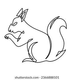 Vector continuous one line squirrel illustration