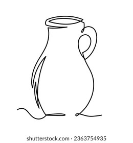 Vector continuous one line tea pot illustration