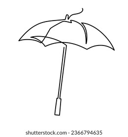 Vector continuous one line umbrella illustration
