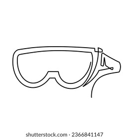 Vector continuous one line underwater mask illustration