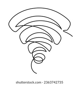 Vector continuous one line Wifi illustration