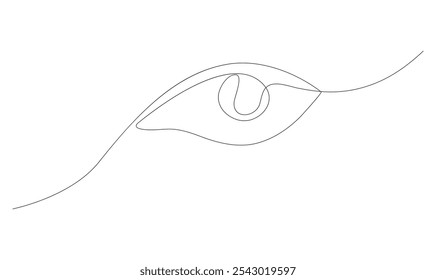 Vector continuous single line drawing of eye on white background concept of eye care.